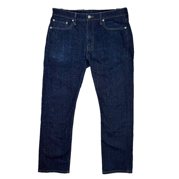 Levi's 513 Slim Straight Dark Blue Jeans Size W 32 x L 30 - Picture 1 of 7